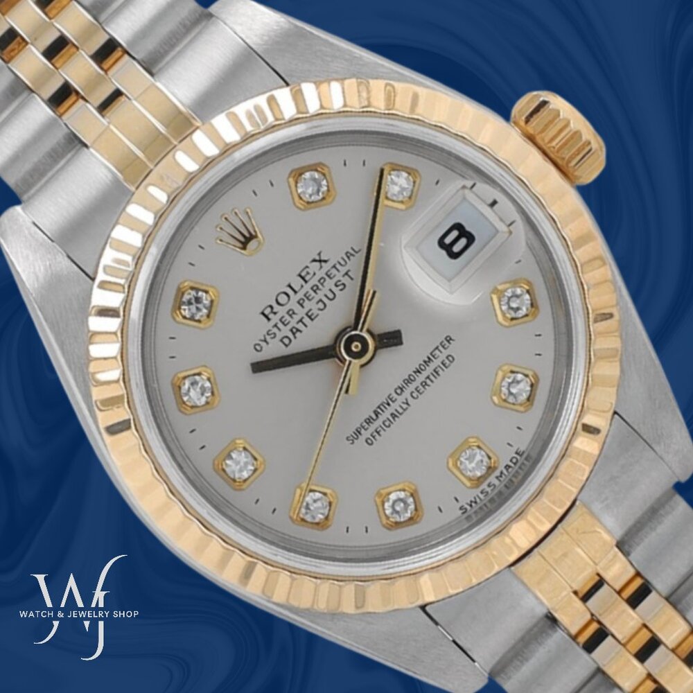 Rolex Ladies Datejust 26mm Two Tone Silver Diamond NS Dial Fluted Jubilee 69173